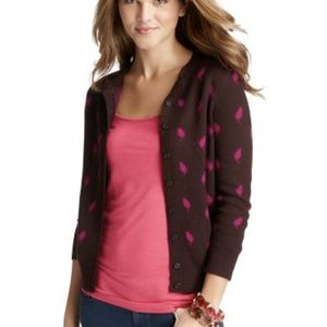 Loft Smitten Kitten Cardigan maroon pink XS